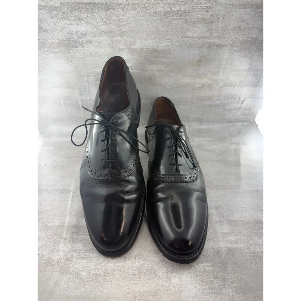 Allen Edmonds Shelton Men Black Leather Wingtip Brogue Oxford Dress Shoes 12.5D